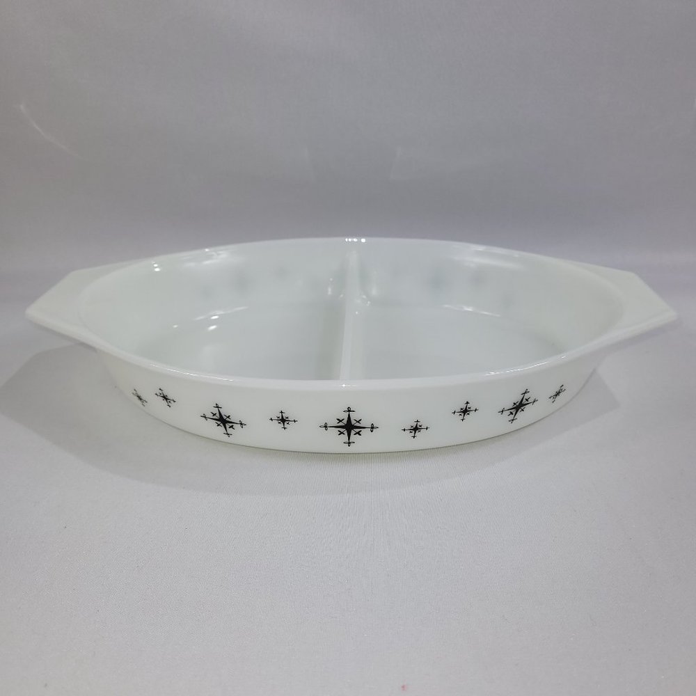 Pyrex #6 Compass 1959 Divided Baking Dish 1.5 Quart